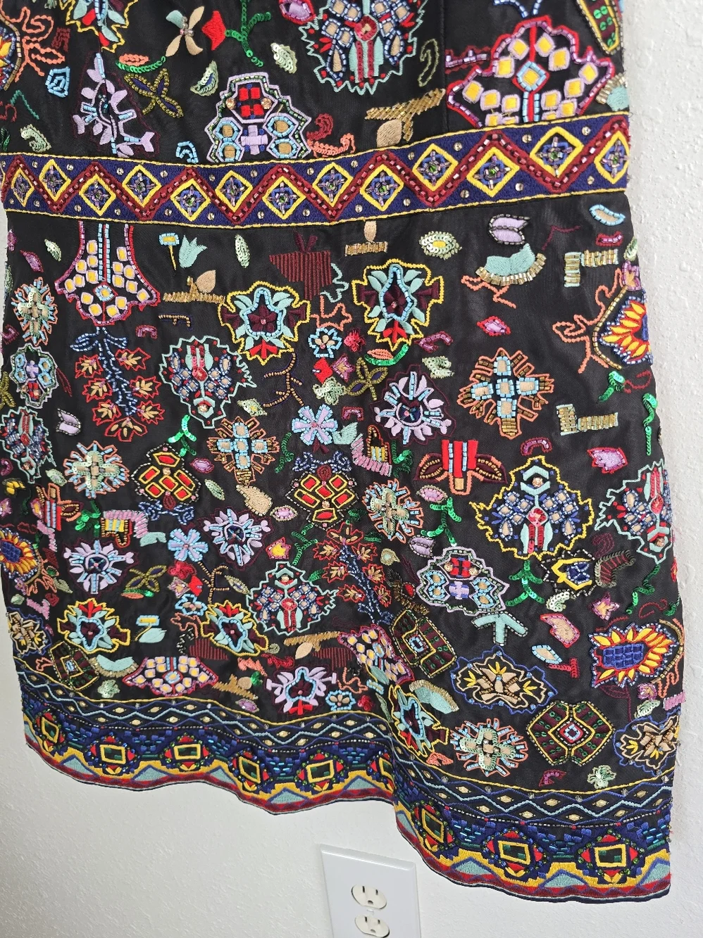 Alice & Olivia By Stacey Bendel Florencia Embellished Mini Dress Sz 12 - Picture 6 of 11